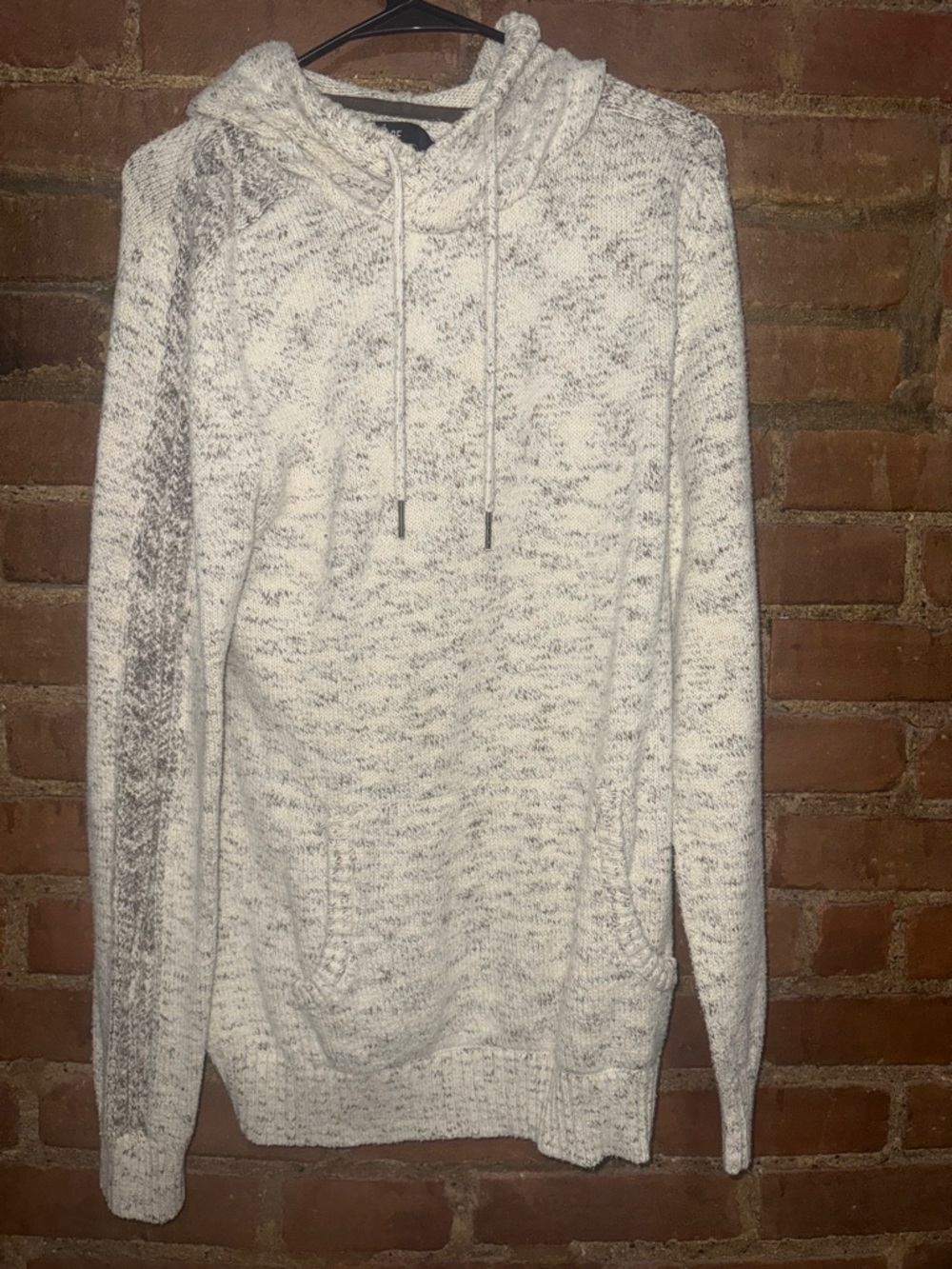 Men's Marled Cream Crewneck Hoodie Sweater